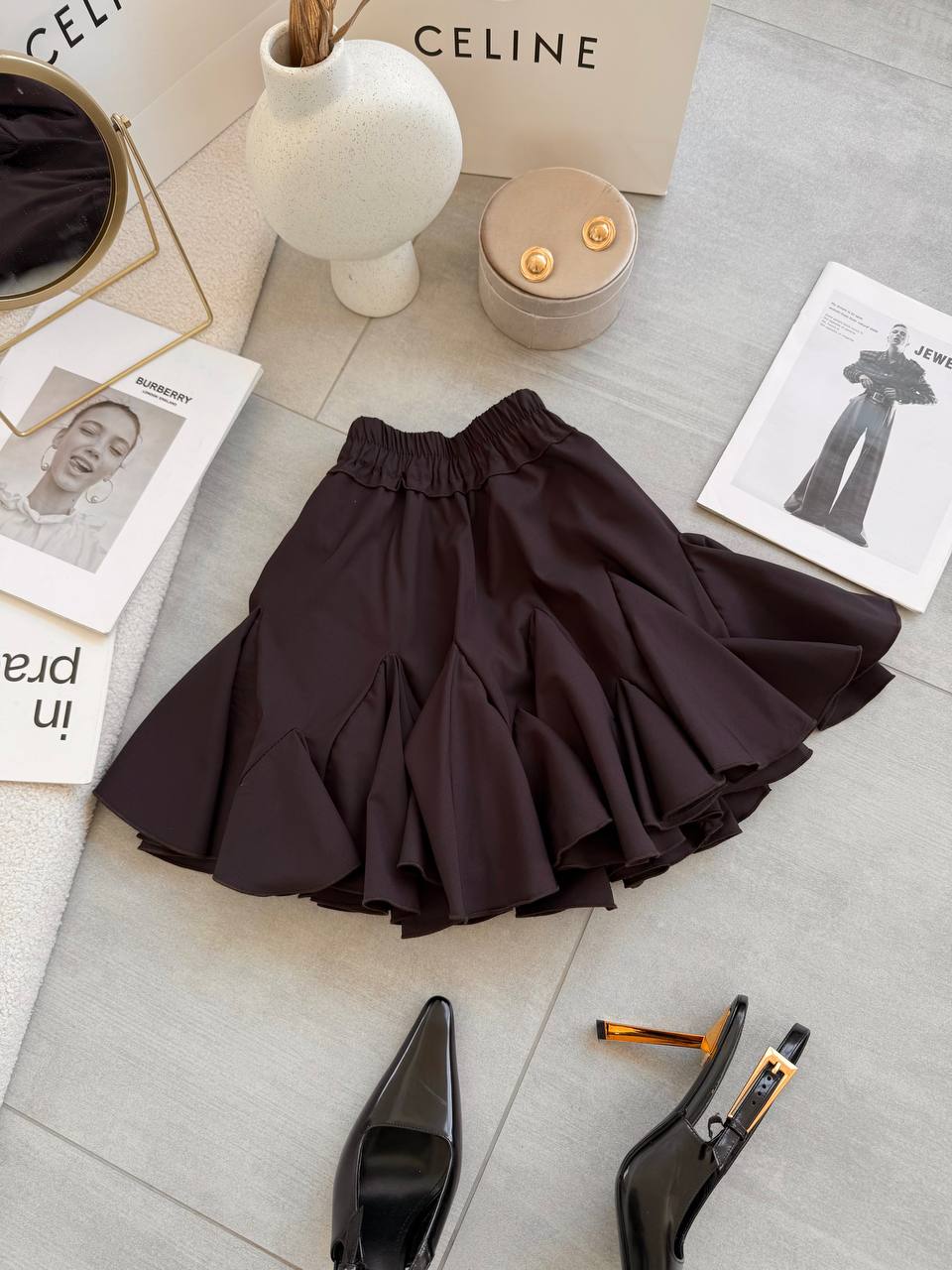 Airy ruffled skirt in soft fabric