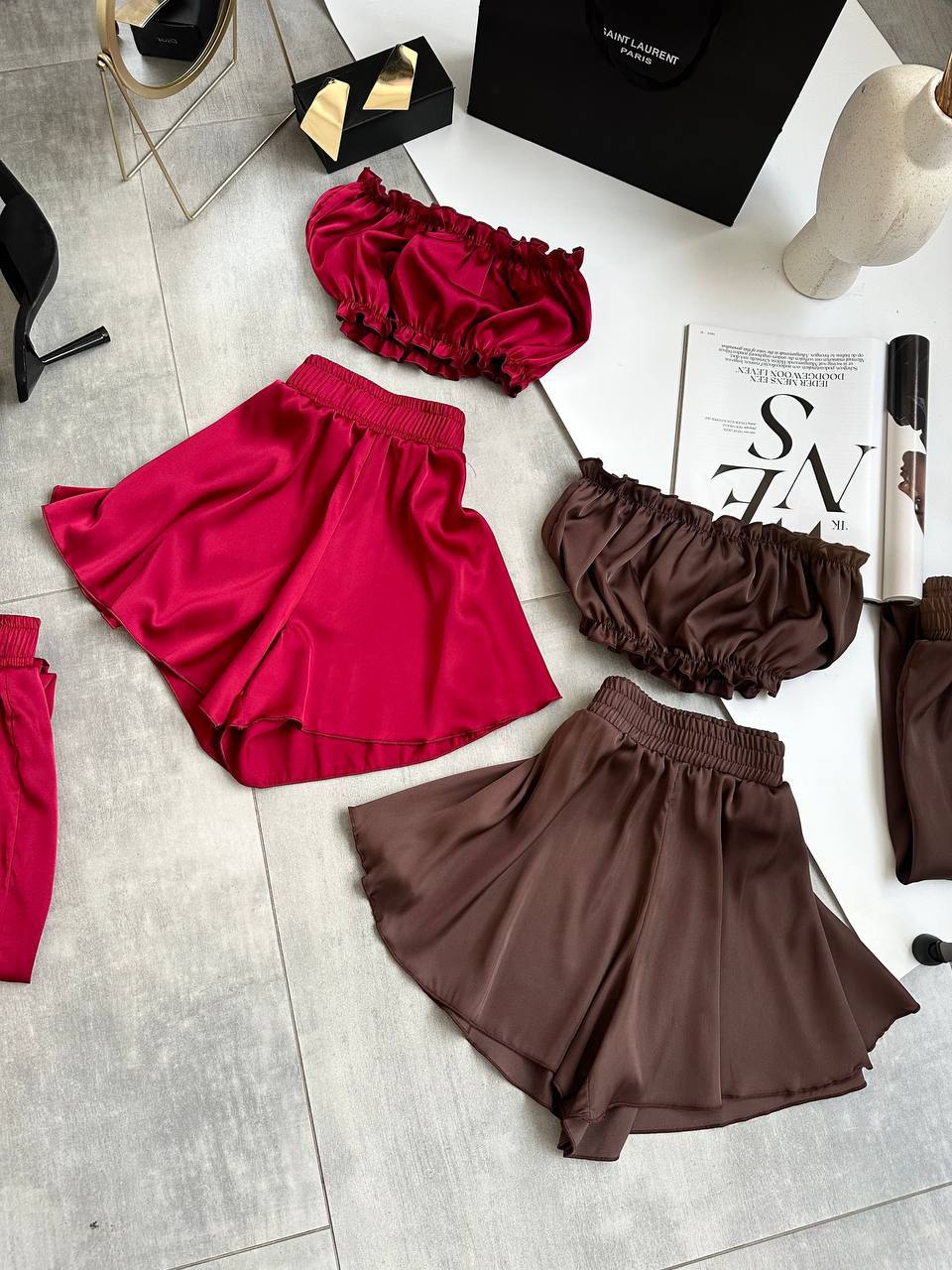 Silk pajama set for women