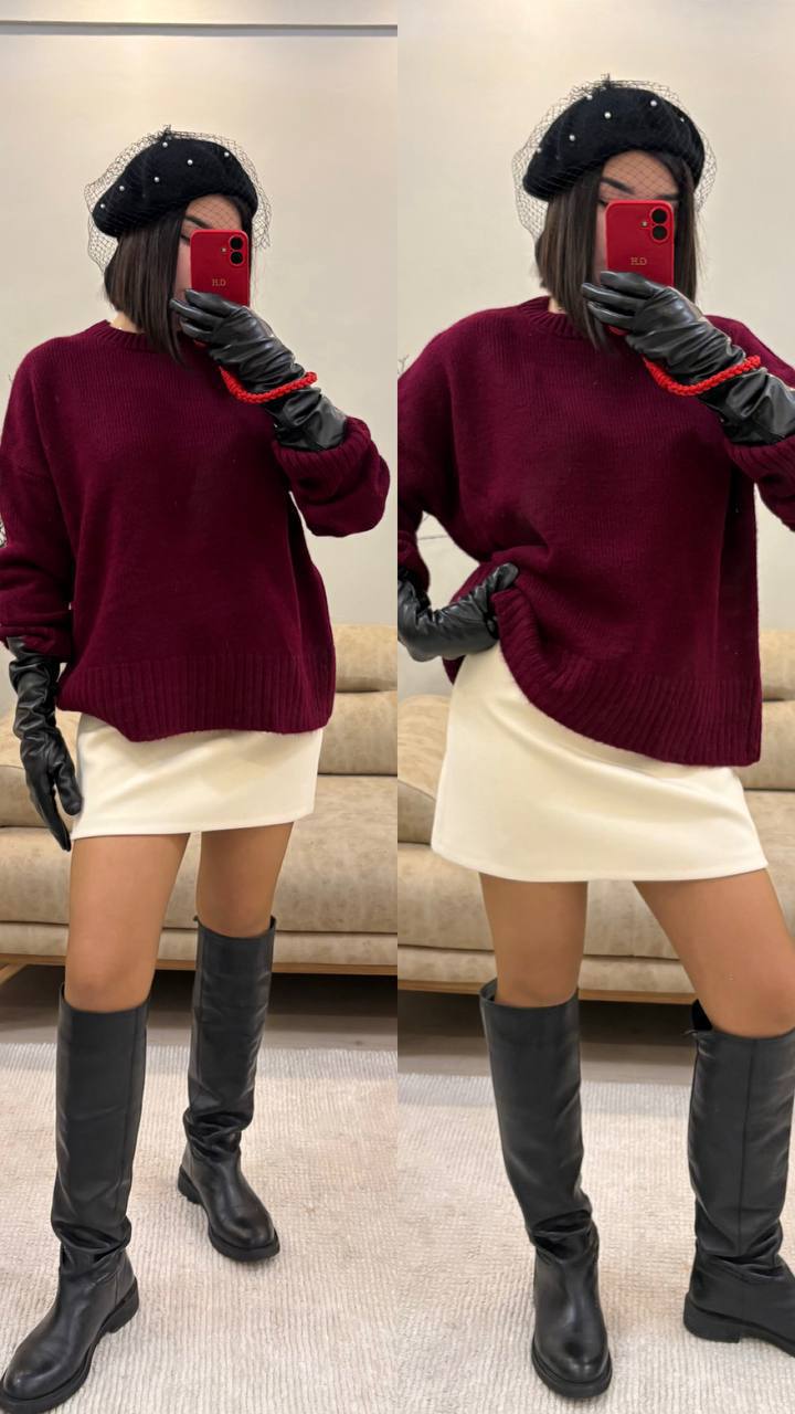 Stylish knitted sweater in vibrant colors