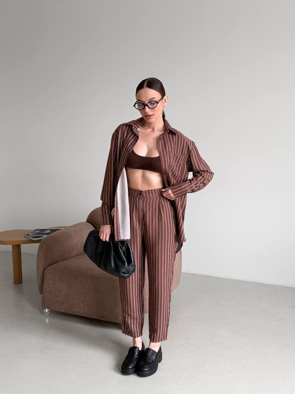 Beige and chocolate suit for women
