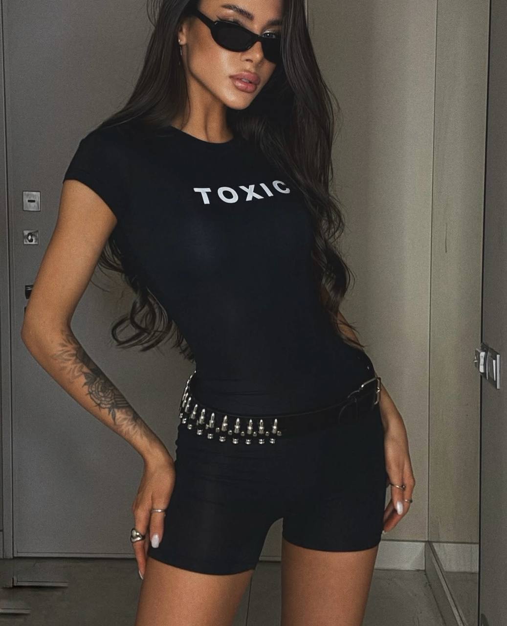 Black jumpsuit in matte fabric