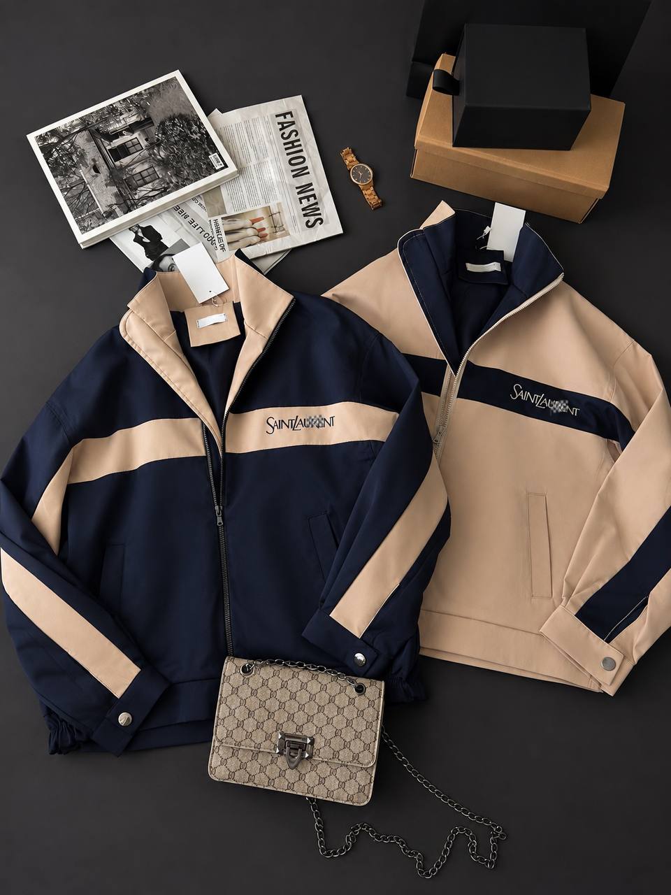 Bomber jacket with contrasting details
